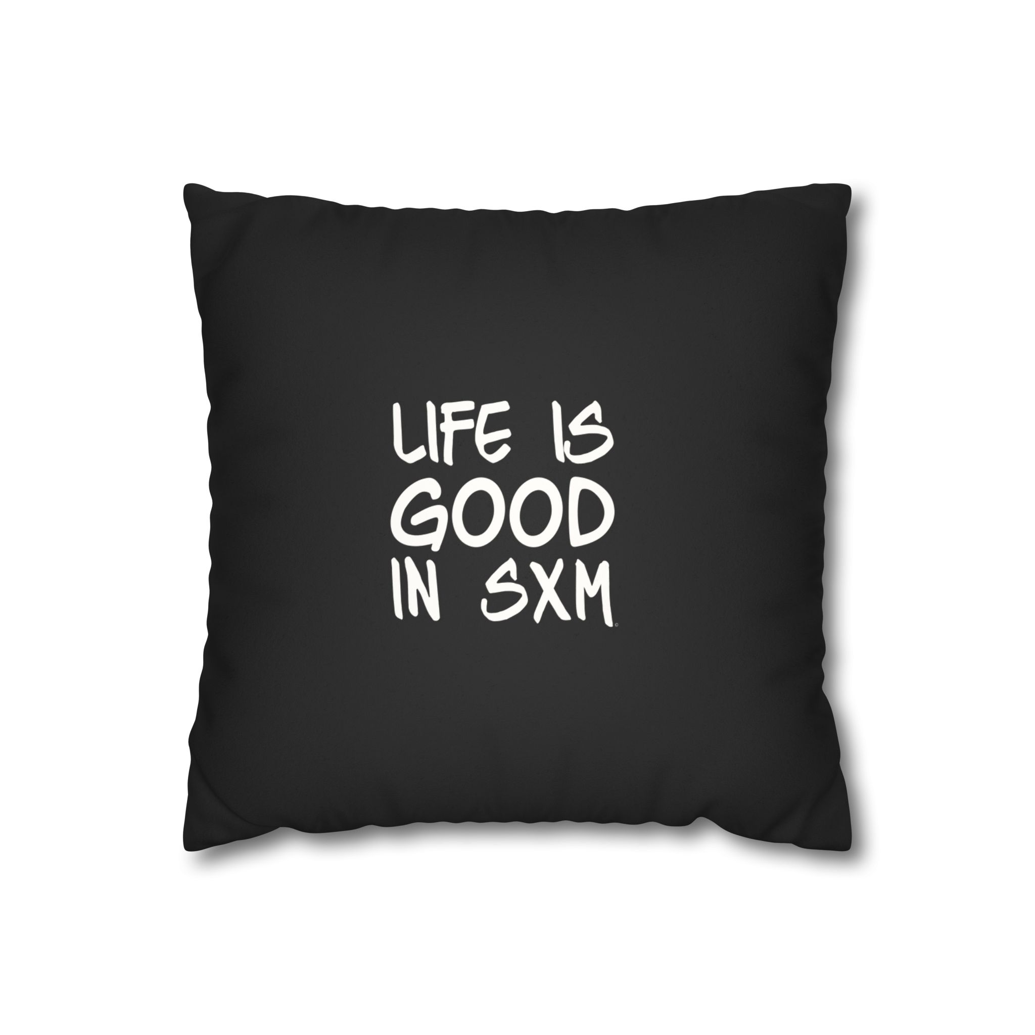 Faux Suede Pillowcase — Black Square Decorative Throw Pillow Cover